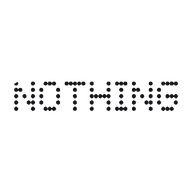 Nothing brand logo in dotted style gray on white background
