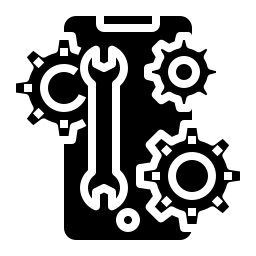 Icon of a badge with percentage symbol in blue and orange representing convenience